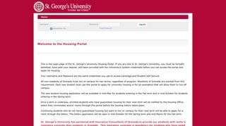 St. George's University - Welcome to the Housing Portal