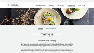Member Benefits | The Table from Golden Circle | Shangri-La Hotels