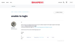 unable to login | Shapeways 3D Printing Forums