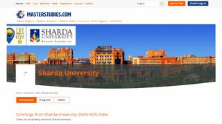 Sharda University in India - Master Degrees - Masterstudies