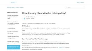 How does my client view his or her gallery? – ShootProof Support
