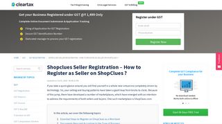 Shopclues Seller Registration- How to Register as Seller on ...