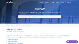 Logging in as a student - Show My Homework Help Centre