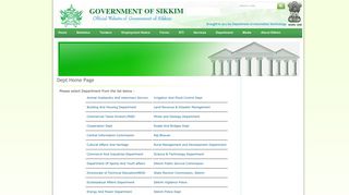 State Portal, Government of Sikkim, India - Dept Home Page