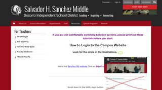 For Teachers / How to Login - Socorro Independent School District