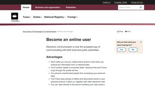 Become an online user - The Norwegian Tax ... - Skatteetaten
