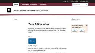 Your Altinn inbox - The Norwegian Tax Administration - Skatteetaten