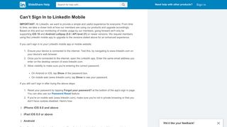 Can't Sign In to LinkedIn Mobile | SlideShare Help