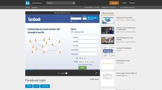Facebook login - SlideShare