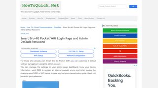 Smart Bro 4G Pocket Wifi Login Page and Admin ... - HowToQuick.Net