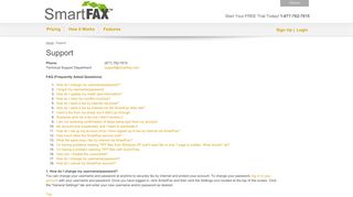 SmartFax Support, FAQs, Free Internet Faxing