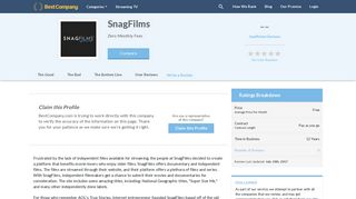 SnagFilms Reviews | Streaming TV Companies | Best Company