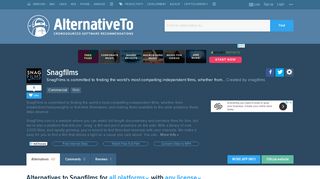 Snagfilms Alternatives and Similar Websites and Apps - AlternativeTo ...