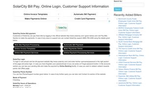 SolarCity Bill Pay, Online Login, Customer Support Information