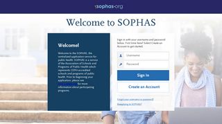 SOPHAS | Applicant Login Page