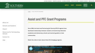 Assist and PFE Grant Programs | Southern Adventist University