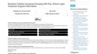 Southern Fidelity Insurance Company Bill Pay, Online Login ...
