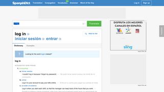 Log in in Spanish | English to Spanish Translation - SpanishDict