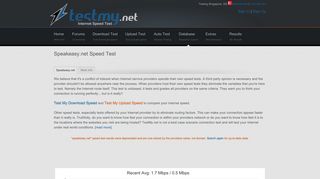Speakeasy.net Speed Test - TestMy.net