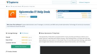 Spiceworks IT Help Desk Reviews and Pricing - 2019 - Capterra