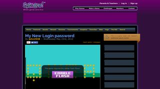 My New Login password - Platformer Game by john2938 - Sploder