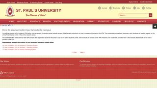 How to access student portal outside campus - St. Paul's University