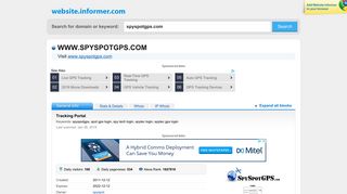 spyspotgps.com at WI. Tracking Portal - Website Informer