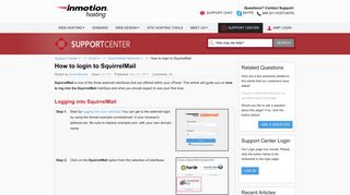 How to login to SquirrelMail | InMotion Hosting