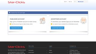 Star-Clicks.com - Choose Your Account Type