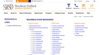 Resources & Links / Teacher & Staff Resources - Stockton Unified ...