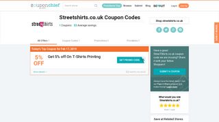 Streetshirts.co.uk Coupons - Save 5% w/ Jan. 2019 Discounts