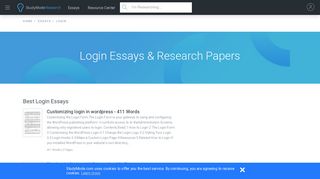 Login Essays and Research Papers | StudyMode.com