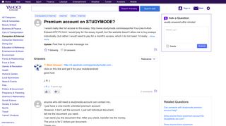 Premium account on STUDYMODE? | Yahoo Answers