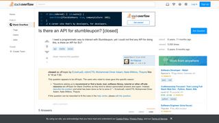 Is there an API for stumbleupon? - Stack Overflow