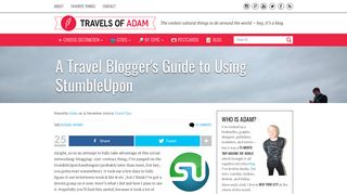 A Travel Blogger's Guide to Using StumbleUpon - Travels of Adam