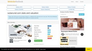 Subarunet : Website stats and valuation
