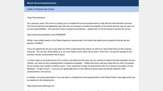 Whole School Questionnaire Survey - SurveyMonkey