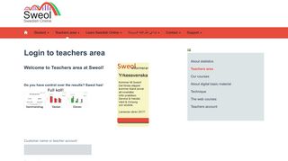 Login to teachers area - Sweol