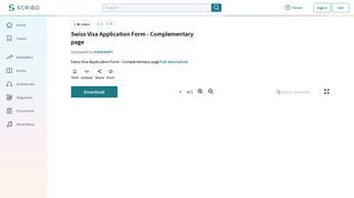 Swiss Visa Application Form - Complementary page - Scribd