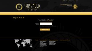 Swiss Gold Global Inc : Login Page :