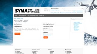 Account Login - SymaToyStore