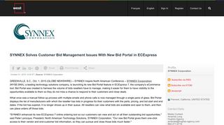 SYNNEX Solves Customer Bid Management Issues With New Bid ...