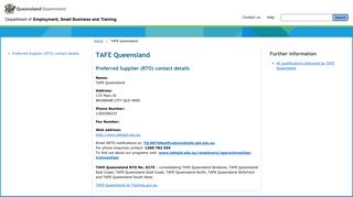 TAFE Queensland : Queensland Training Information Service (QTIS)