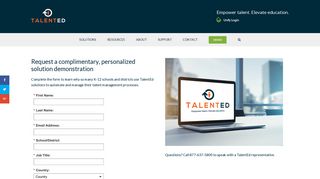 Request a Demo | TalentEd - Data-driven K-12 Technology