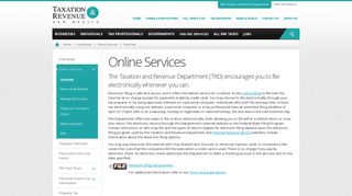 Online Services Overview - NM Taxation and Revenue Department