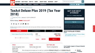 TaxAct Online Plus 2018 (Tax Year 2017) Review & Rating | PCMag ...