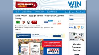 Win £1000 in Tesco gift card in Tesco Views Customer Survey ...