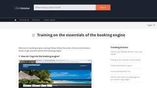 Training on the essentials of the booking engine - Little Hotelier Help