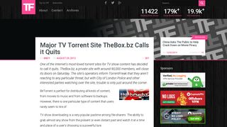 Major TV Torrent Site TheBox.bz Calls it Quits - TorrentFreak