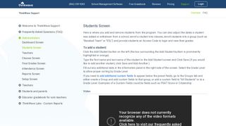 Students Screen - ThinkWave | Cloud based school management ...